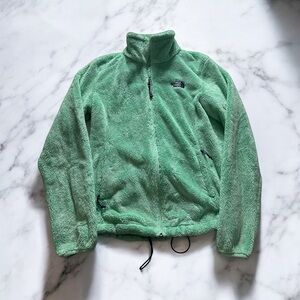 The North Face full zip fleece jacket women’s small green outdoors